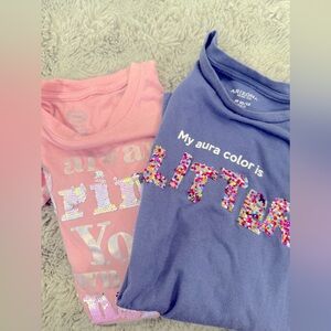 Kids Glitter Graphic Tees - in perfect condition